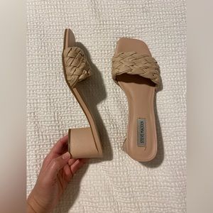 Steve Madden Nude Braided Block Heels